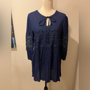 Andre by Unit Lace overlay Mini Dress /Tunic, size Medium